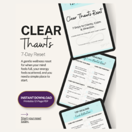 Clear Thawts 7-Day Reset digital workbook product mockup